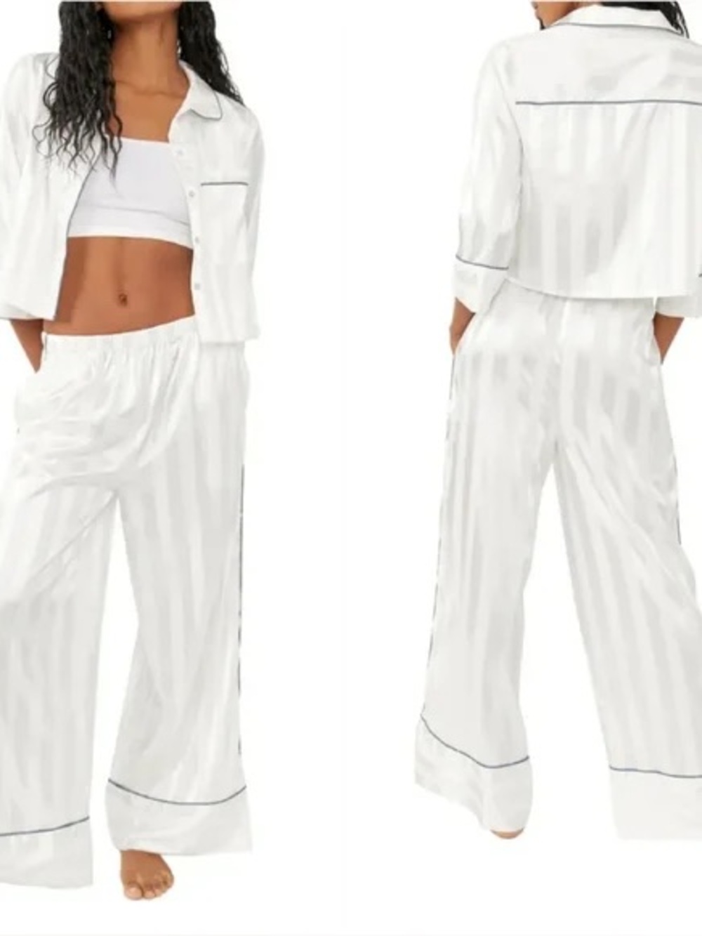 NWOT Free People Pajama Party Sleep Set in Ivory Coast